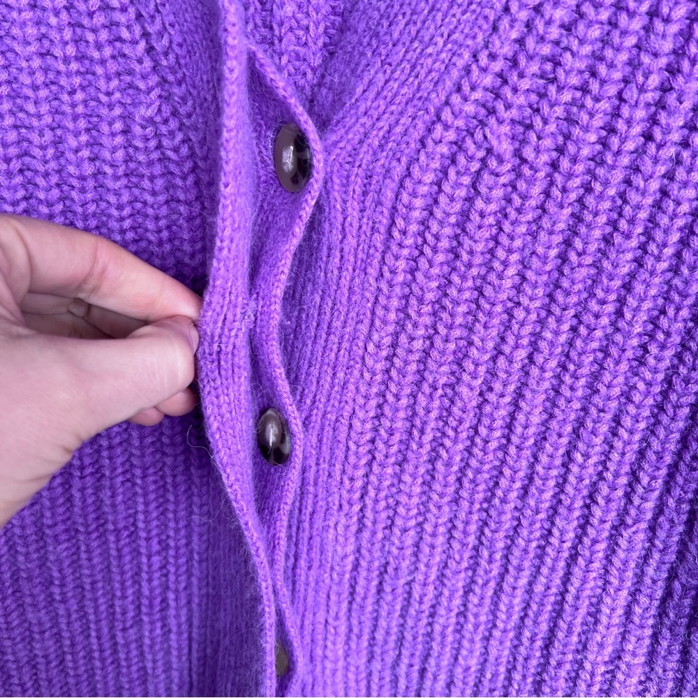 Vince Vibrant Purple Knit Cardigan - Picture 4 of 7